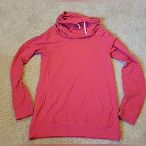 Champion womens small pink cowl neck pull over sweatshirt. Pink. Pockets in fron